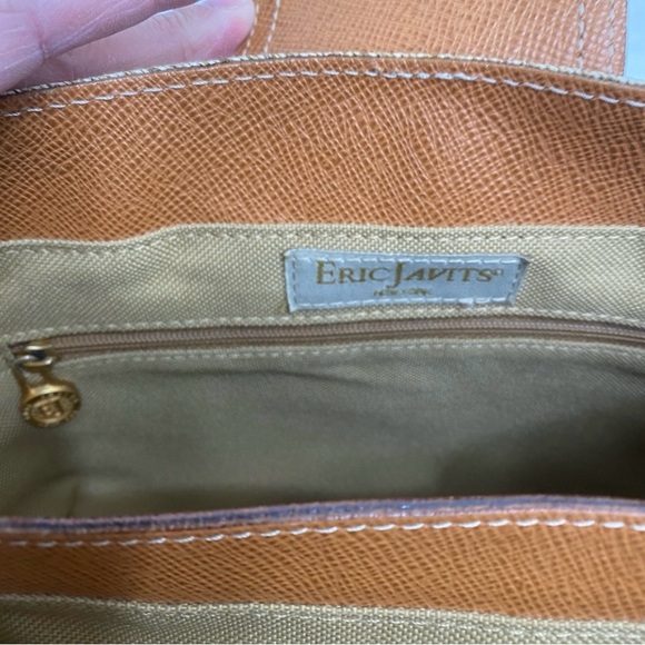 Eric Javits Women Tan Brown Rattan Flap Shoulder Purse Bag Boho Coastal Tropical - Picture 15 of 16